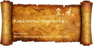 Kaminszky Auguszta névjegykártya